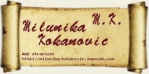 Milunika Kokanović vizit kartica